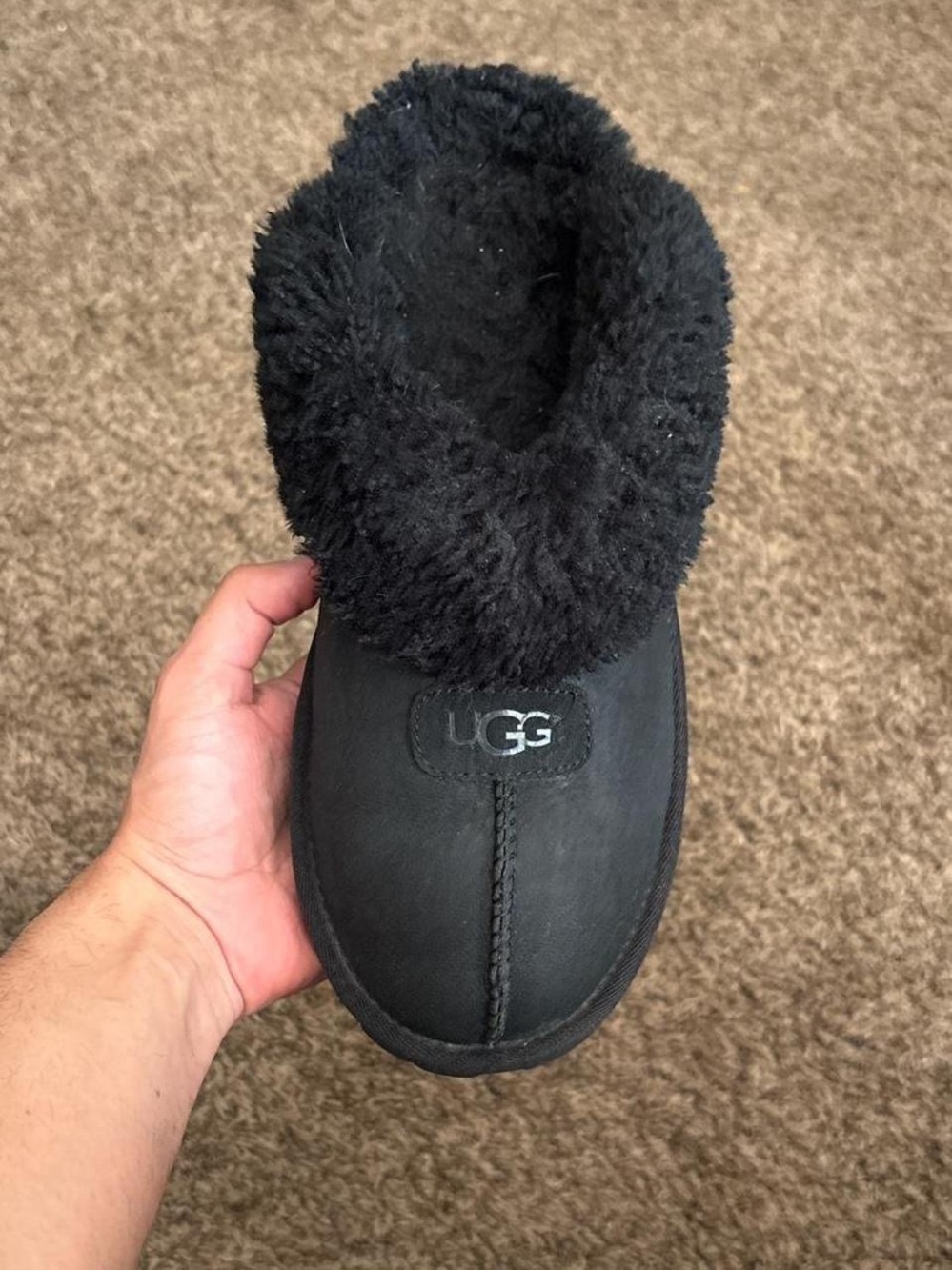 black UGG Coquette slippers
